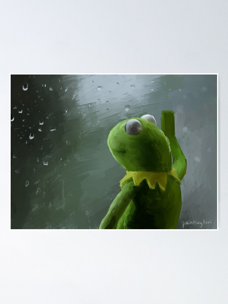 Kermit looking out window Blank Meme Template