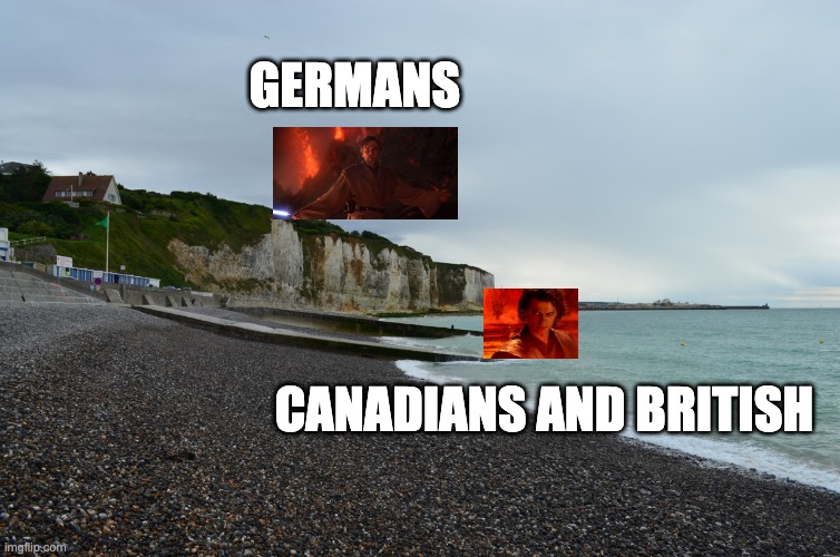 Only intellectuals | GERMANS; CANADIANS AND BRITISH | image tagged in ww2,canadian,star wars,it's over anakin i have the high ground,british,germany | made w/ Imgflip meme maker