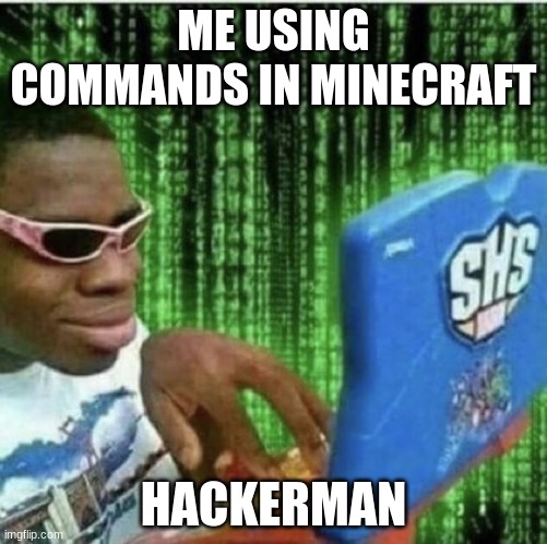 Ryan Beckford | ME USING COMMANDS IN MINECRAFT; HACKERMAN | image tagged in ryan beckford,hacker man | made w/ Imgflip meme maker