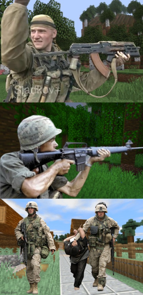 War Footage + Minecraft = Cursed Images | image tagged in military,minecraft | made w/ Imgflip meme maker