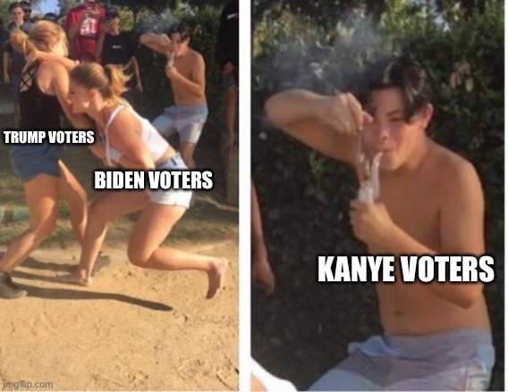 Dabbing Dude | TRUMP VOTERS; BIDEN VOTERS; KANYE VOTERS | image tagged in dabbing dude | made w/ Imgflip meme maker