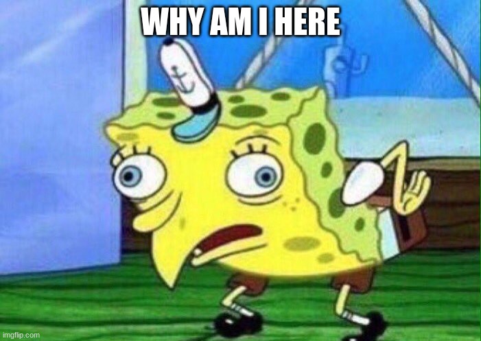 snorts | WHY AM I HERE | image tagged in spongebob mockingbird | made w/ Imgflip meme maker
