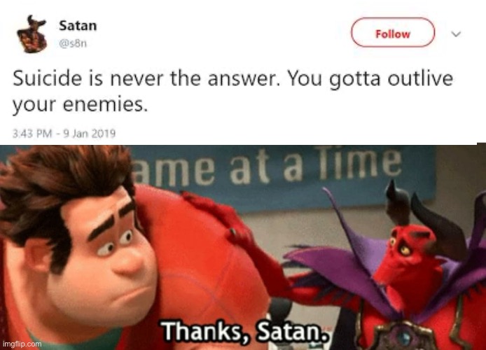 Oddly motivational | image tagged in thanks satan | made w/ Imgflip meme maker