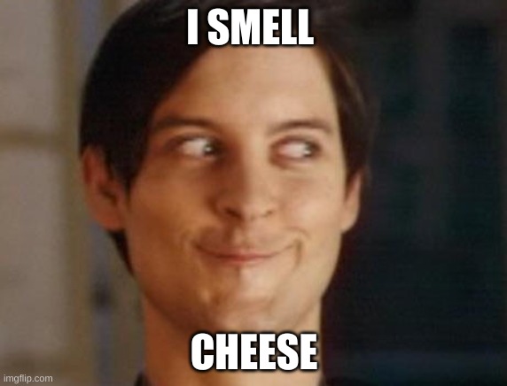 i smell Cheese | I SMELL; CHEESE | image tagged in memes,spiderman peter parker,cheese,peter parker,dank memes,funny memes | made w/ Imgflip meme maker