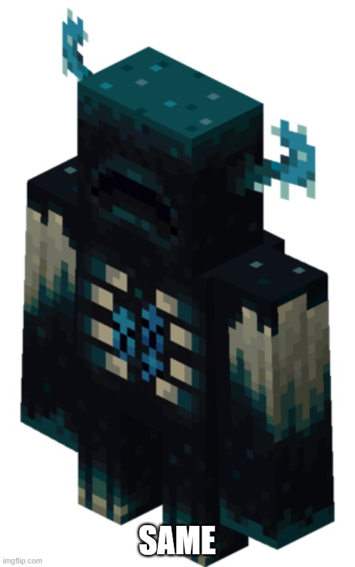 Minecraft Warden | SAME | image tagged in minecraft warden | made w/ Imgflip meme maker