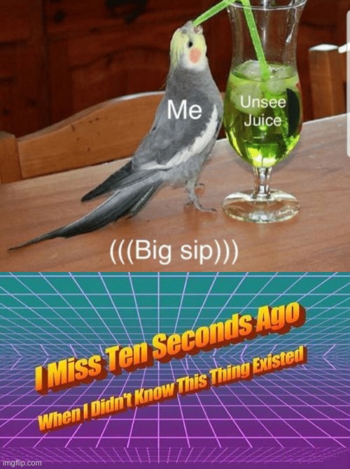 image tagged in unsee juice,i miss ten seconds ago | made w/ Imgflip meme maker