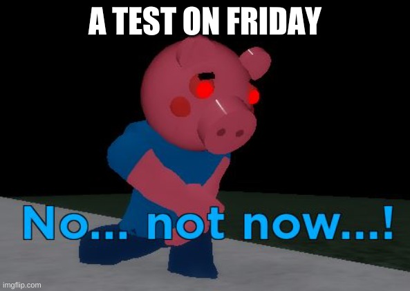 Not Now! George Pig | A TEST ON FRIDAY | image tagged in imgflip | made w/ Imgflip meme maker
