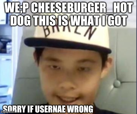Drunk Luke | WE;P CHEESEBURGER_HOT DOG THIS IS WHAT I GOT; SORRY IF USERNAE WRONG | image tagged in drunk luke,cheeseburger,hotdog,lonely,i am a potato | made w/ Imgflip meme maker