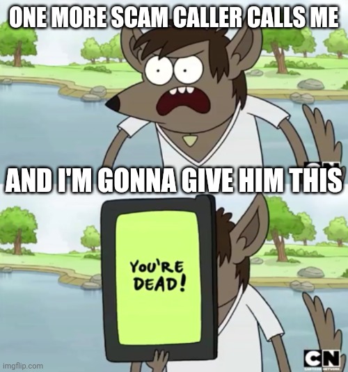 You Wanna See My Phone | ONE MORE SCAM CALLER CALLS ME; AND I'M GONNA GIVE HIM THIS | image tagged in you wanna see my phone,memes,savage memes,regular show | made w/ Imgflip meme maker