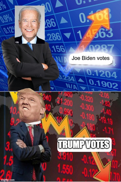 Empty Stonks | Joe Biden votes; TRUMP VOTES | image tagged in empty stonks | made w/ Imgflip meme maker