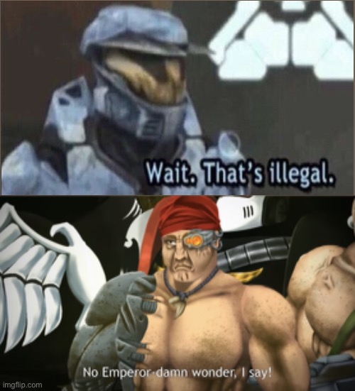 I love combining templates | image tagged in no emperor-damn wonder i say,wait thats illegal | made w/ Imgflip meme maker