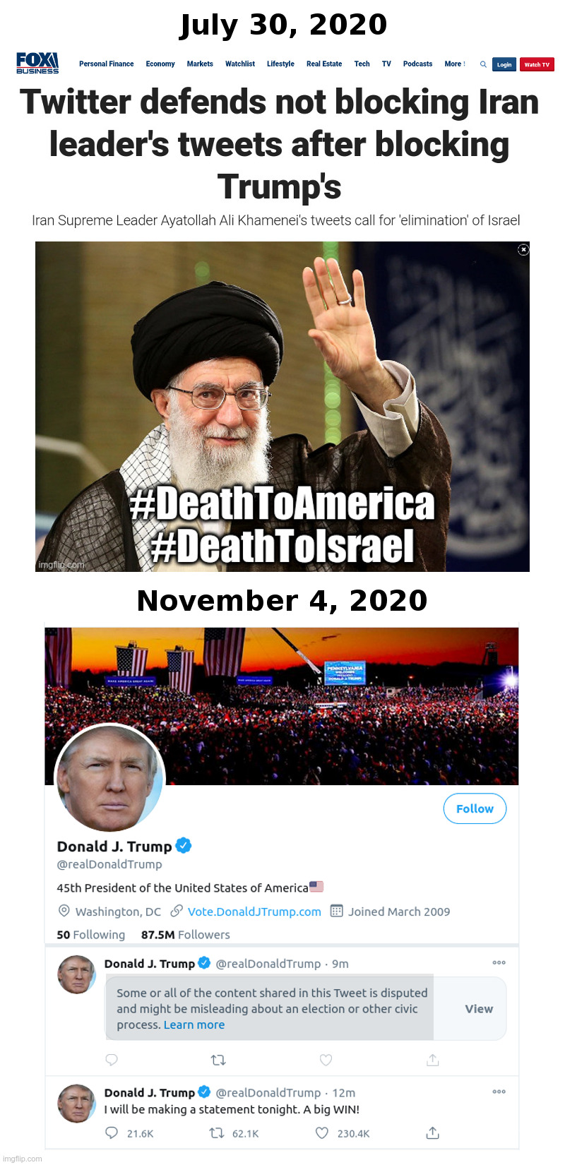 Twitter  Won't Flag You - If You're An Ayatollah | image tagged in ayatollah,twitter,jack dorsey,scumbag,donald trump,media bias | made w/ Imgflip meme maker