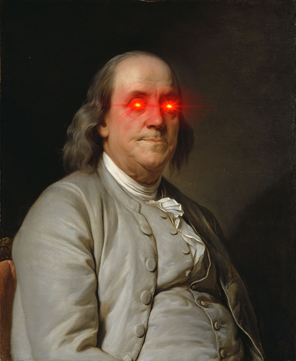 Benjamin Franklin Laser eyes Blank Meme Template