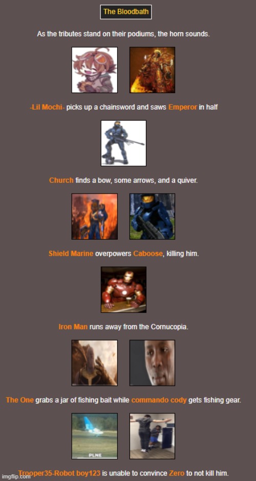 Bloodbath (1) | image tagged in hunger games | made w/ Imgflip meme maker