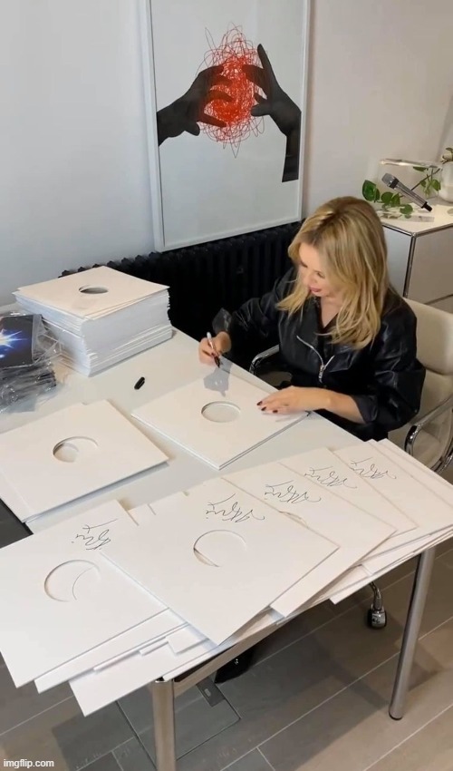 singing records. | image tagged in kylie signature | made w/ Imgflip meme maker