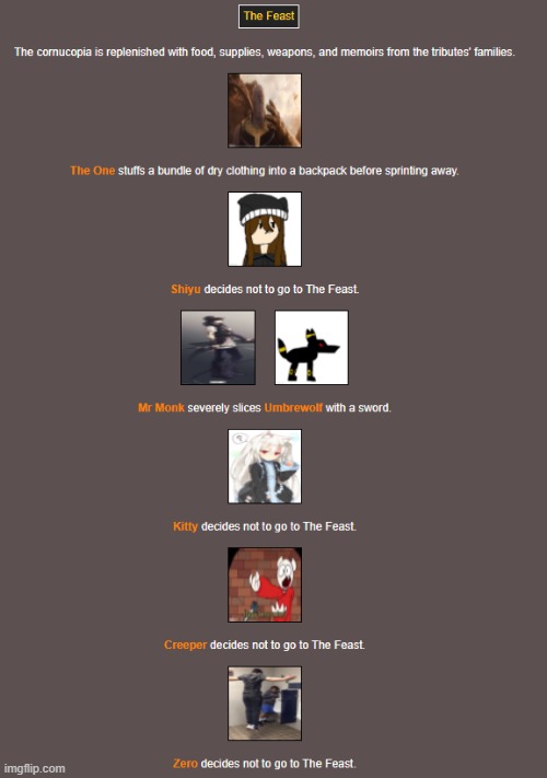 Day 2 Feast (1) | image tagged in hunger games | made w/ Imgflip meme maker