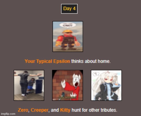 Day 4 | image tagged in hunger games | made w/ Imgflip meme maker