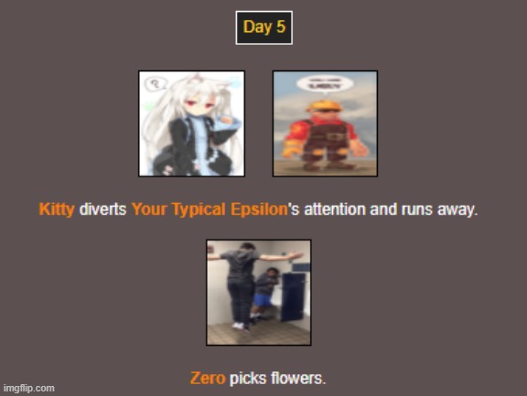 Day 5 | image tagged in hunger games | made w/ Imgflip meme maker