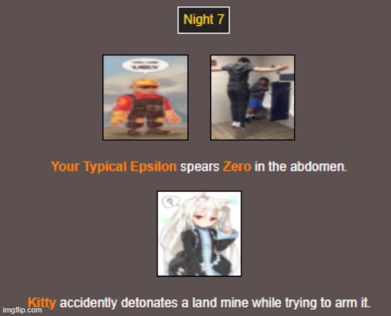 Night 7 | image tagged in hunger games | made w/ Imgflip meme maker