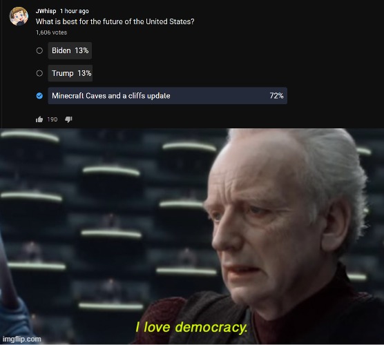 minecraft | image tagged in i love democracy | made w/ Imgflip meme maker