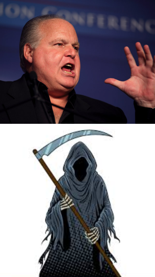 High Quality rush limbaugh grim reaper angel of death Blank Meme Template