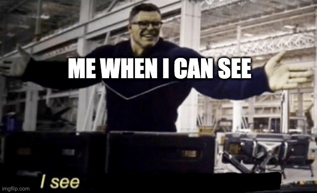 I see that you saw this. | ME WHEN I CAN SEE | image tagged in i see this as an absolute win,i can see | made w/ Imgflip meme maker