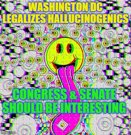 DC Legalizes Acid | WASHINGTON DC LEGALIZES HALLUCINOGENICS; CONGRESS & SENATE SHOULD BE INTERESTING | image tagged in acid,lsd,lsd 25,legal,washington dc | made w/ Imgflip meme maker