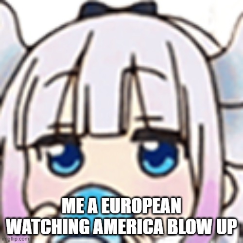 anime memes | ME A EUROPEAN WATCHING AMERICA BLOW UP | image tagged in anime | made w/ Imgflip meme maker
