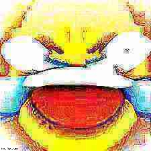 Laughing emoji deep fried | image tagged in laughing emoji deep fried | made w/ Imgflip meme maker