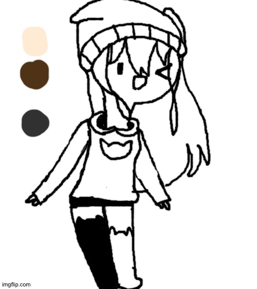 Can anyone color this? Brown: hair Dark Gray: clothes and beanie cream: skin | image tagged in blank white template | made w/ Imgflip meme maker