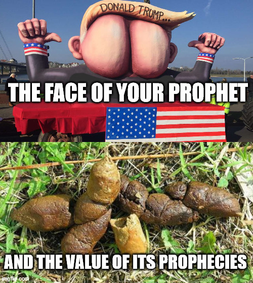 THE FACE OF YOUR PROPHET AND THE VALUE OF ITS PROPHECIES | image tagged in dog turd | made w/ Imgflip meme maker