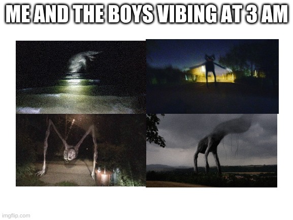 Me and the bois |  ME AND THE BOYS VIBING AT 3 AM | image tagged in blank white template,cursed image,me and the boys at 3 am,me and the boys,funny,memes | made w/ Imgflip meme maker