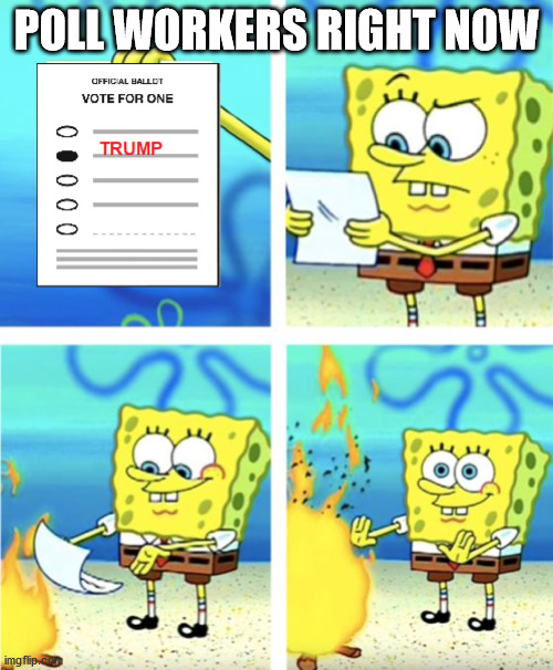 Ballots | POLL WORKERS RIGHT NOW | image tagged in polls | made w/ Imgflip meme maker