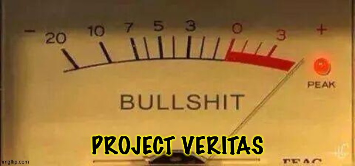 "Project Veritas" is bullshit | PROJECT VERITAS | image tagged in bullshit meter | made w/ Imgflip meme maker