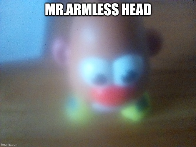 Meeting Mr.Armless Head the Mr.Potato Head | MR.ARMLESS HEAD | image tagged in mr potato head | made w/ Imgflip meme maker