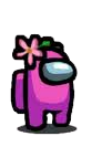 pink crewmate with flower Blank Meme Template