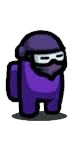 High Quality purple crewmate with mask Blank Meme Template