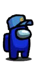 blue crewmate with police hat Blank Meme Template