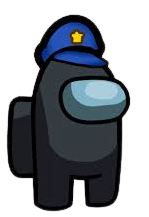 Black crewmate with police hat Meme Template