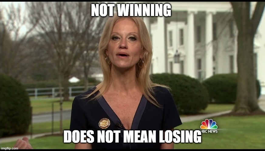 Kelly Ann Conway | NOT WINNING DOES NOT MEAN LOSING | image tagged in kelly ann conway | made w/ Imgflip meme maker