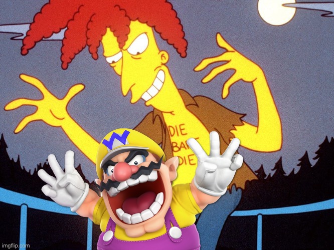 Wario dies from Sideshow Bob after mistaking him as Bart.mp3 | image tagged in wario dies,wario,sideshow bob,the simpsons,memes | made w/ Imgflip meme maker