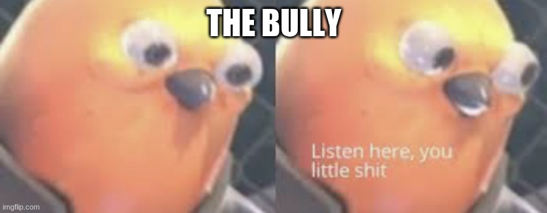 Listen here you little shit bird | THE BULLY | image tagged in listen here you little shit bird | made w/ Imgflip meme maker