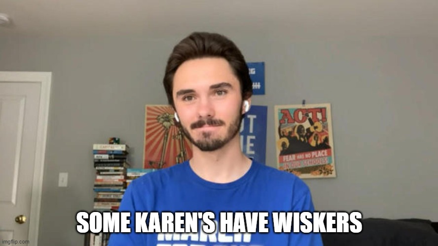 SOme Karens Have Wiskers | SOME KAREN'S HAVE WISKERS | image tagged in david hogg,omg karen,karen | made w/ Imgflip meme maker