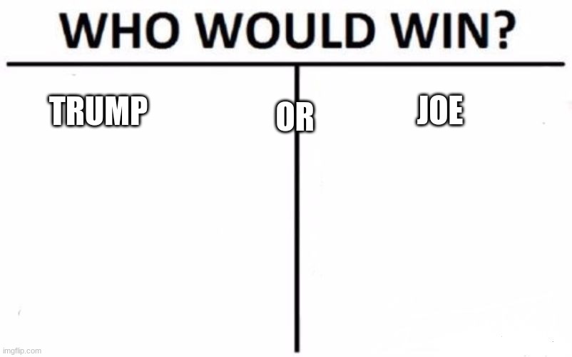 Who Would Win? | JOE; TRUMP; OR | image tagged in memes,who would win | made w/ Imgflip meme maker