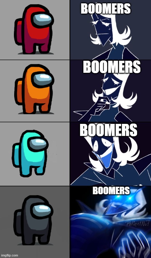 The fav colors | BOOMERS; BOOMERS; BOOMERS; BOOMERS | image tagged in rouxls kaard,among us,yes | made w/ Imgflip meme maker