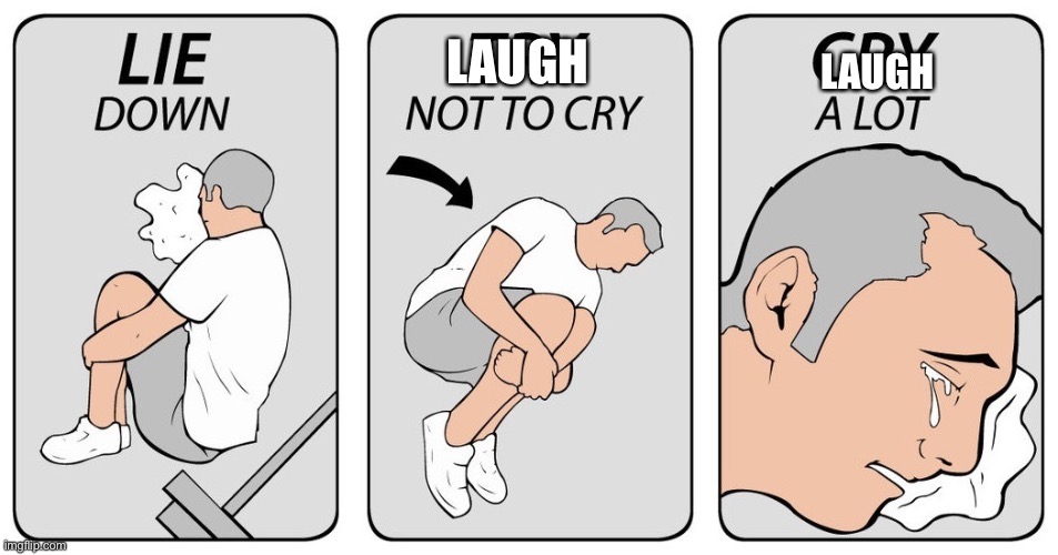 try not to cry | LAUGH LAUGH | image tagged in try not to cry | made w/ Imgflip meme maker