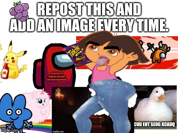 i added dora | image tagged in repost | made w/ Imgflip meme maker