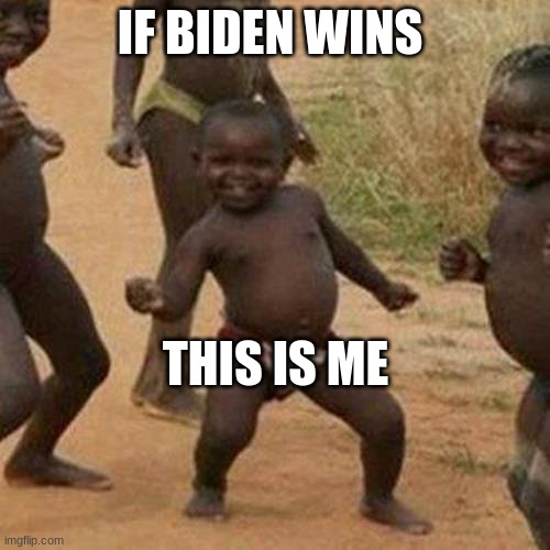 i cant wait | IF BIDEN WINS; THIS IS ME | image tagged in memes,third world success kid | made w/ Imgflip meme maker