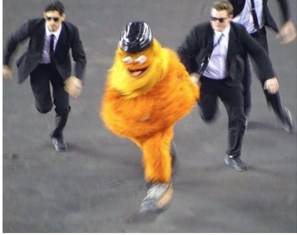 Running orange monster Blank Meme Template