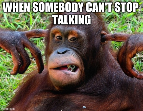 Shut up please | WHEN SOMEBODY CAN'T STOP 
TALKING | image tagged in bernie i am once again asking for your support | made w/ Imgflip meme maker